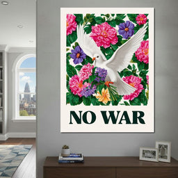 No War Dove Flower Garden - NicheCanvas