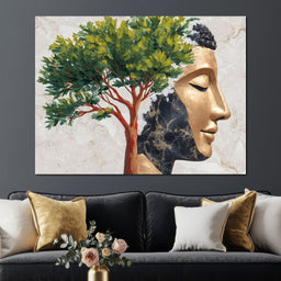 Golden Tranquility Branches - NicheCanvas
