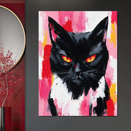 Nocturnal Panther Fire Eyes - NicheCanvas