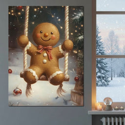 Gingerbread Joyful Holiday Swing - NicheCanvas