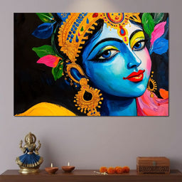 Divine Blue Muse of Krishna - NicheCanvas