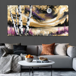 Golden Solstice Over The Purple Wilds - NicheCanvas