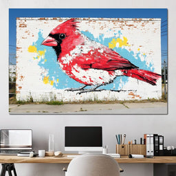Street Art - Cardinal Mural - NicheCanvas