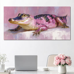Pink Gator Lounge Portrait - NicheCanvas