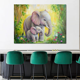 Elephant Stroll Through Blossoms - NicheCanvas