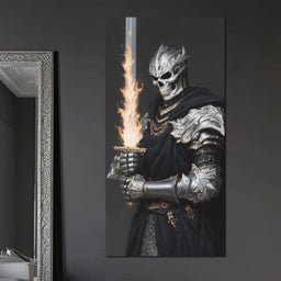 Flaming Sword of the Bone Knight - NicheCanvas