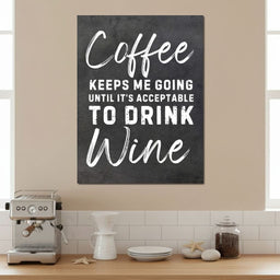 Coffee Before Wine Humor Sign - NicheCanvas