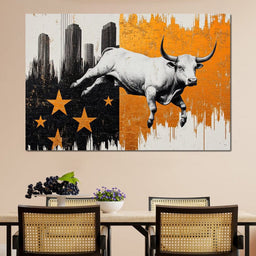 Bull_s Leap Through Stars - NicheCanvas