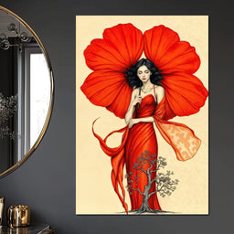 Rooted in Scarlet - TooplesArt - NicheCanvas