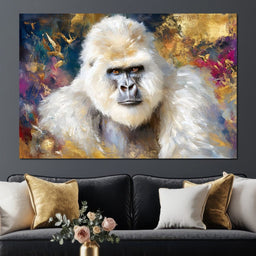 Majestic White Gorilla Portrait - Neal Hackett - NicheCanvas