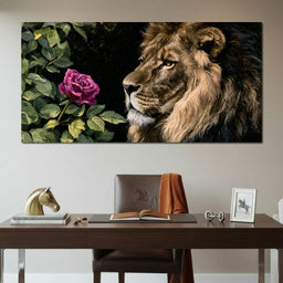 Gentle King Lion Finds Solitude - NicheCanvas