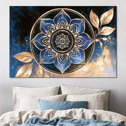 Gilded Petals Of The Midnight Mandala - NicheCanvas