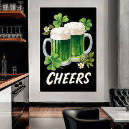 Lucky Clover Beer Cheers - NicheCanvas