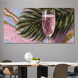 Pink Champagne Palm Luxe - NicheCanvas