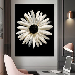 Solitary Pale Petals Against The Void - NicheCanvas