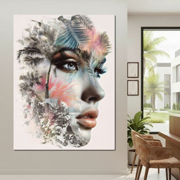 Tropical Muse Leaf Portrait - NicheCanvas