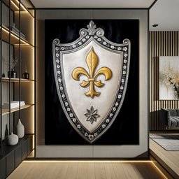 Shield of Golden Elegance Fleur De Lys - NicheCanvas