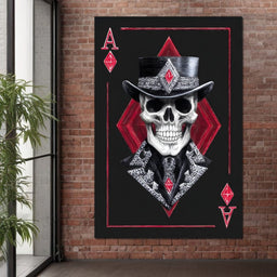Skull King Ace of Diamonds - NicheCanvas