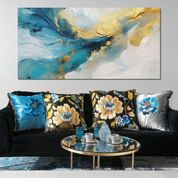 Oceanic Gold Swell Abstraction - NicheCanvas