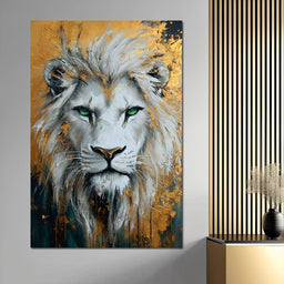 Majestic Lion Gold Radiance - NicheCanvas