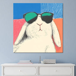 Chill Bunny in Shades - NicheCanvas