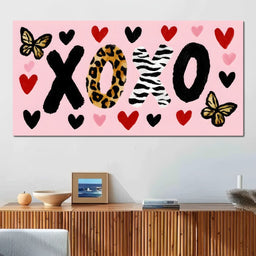 Wild Love XOXO Hearts Safari Style - NicheCanvas