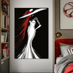 The White Dress - Elegant Flamenco - NicheCanvas
