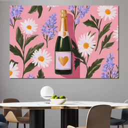 Champagne Hearts And Daisies - NicheCanvas