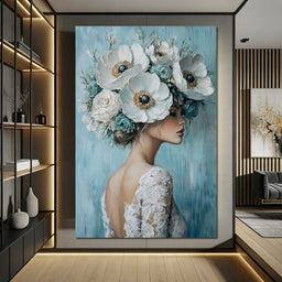 Petal Crowned Bridal Elegance - NicheCanvas