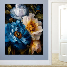 Midnight Peony Garden Radiance - NicheCanvas