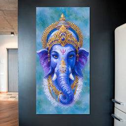 Royal Blue Ganesha Divine Blessing - NicheCanvas