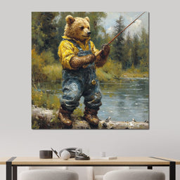 Bear Fishing - NicheCanvas