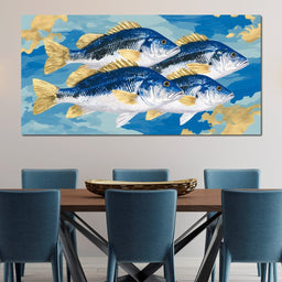 Golden Fins Ocean Quartet - NicheCanvas