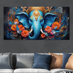 Elephant's Floral Harmony - NicheCanvas