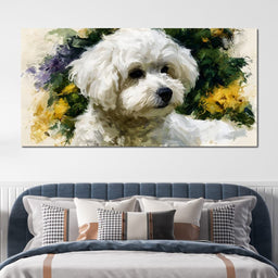 Gentle White Dog Companion - NicheCanvas
