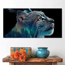 Aurora Lynx Spirit Portrait - NicheCanvas