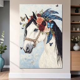 Majestic White Horse Harmony - NicheCanvas