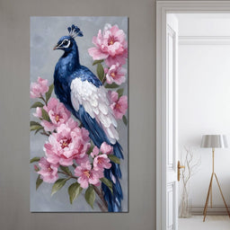 Peacock Among Blossoms - NicheCanvas