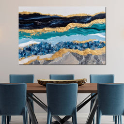 Gilded Ocean Geode Flow - NicheCanvas