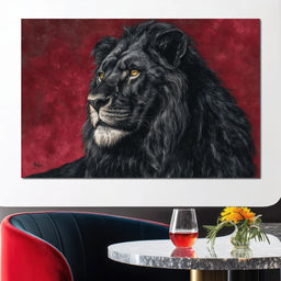 Midnight King Black Lion Portrait - NicheCanvas