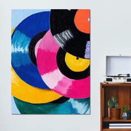Color Spin Retro Vinyl Rhythm - NicheCanvas