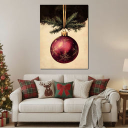 Golden Snowflake Ornament Cheer - NicheCanvas