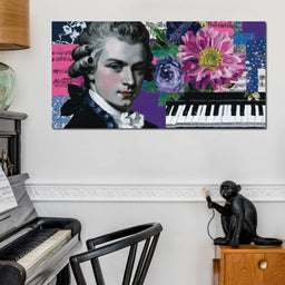 Classical Piano Pink Flowers - NicheCanvas