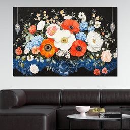 Floral Symphony on Midnight - NicheCanvas