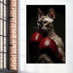 Pugilist Feline Champion - NicheCanvas