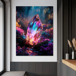 Radiant Crystal Forest Glade - NicheCanvas