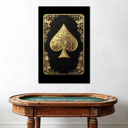 Golden Elegance Spade Design - NicheCanvas