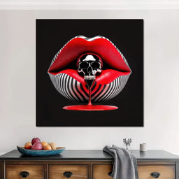 Chrome Skull Kiss - TooplesArt - NicheCanvas