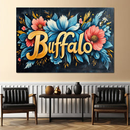 Buffalo Flowers - NicheCanvas