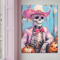 Cowboy Skeleton Pumpkin Bash - NicheCanvas